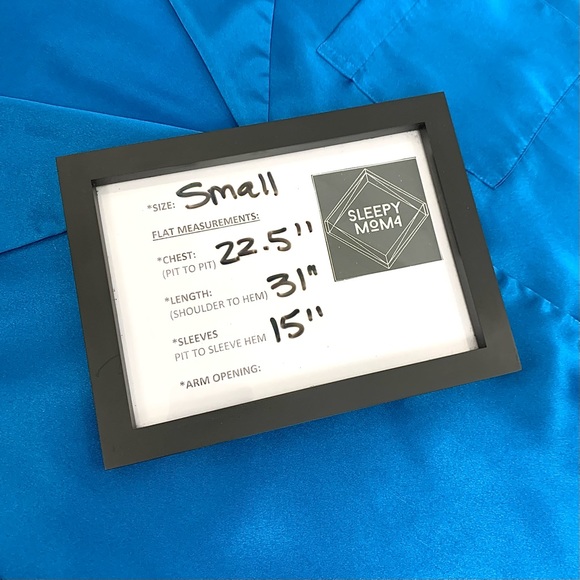 Victoria's Secret Blue Satin buttoned front Pajama Top - Picture 8 of 9